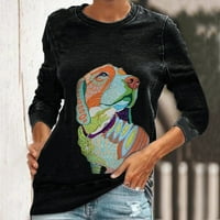 Ženska ležerna dukserica dugih rukava sa životinjskim printom dotjerani ležerni jesenski Top majica pulover džemper