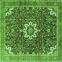 Tradicionalne prostirke za unutarnje prostore s pravokutnim medaljonom u zelenoj boji, 7 '9'