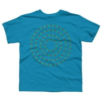 Savršeni krugovi dječaci tirkizno plava grafička majica - Dizajn ljudi L