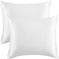 Set satenskih jastučnica kraljevske veličine-bijele svilene jastučnice za kosu i kožu, satenske jastučnice s kopčom