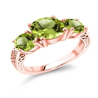 Kralj dragulja 4. Srebrni prsten sa zelenim peridotom od 18 karata, prekriven ružičastim zlatom.