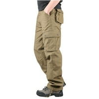 Muške hlače velike veličine od čistog pamuka s više džepova, kombinezoni otporni na habanje, hlače smeđe boje