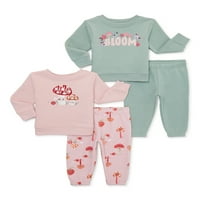 Ganimals Twithebin za bebe djevojčice i trenirke za odjeću, 4-komad, veličine 6 9 mjeseci