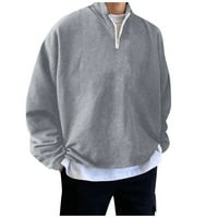 Outfmvch kapuljače za muškarce modno ležerno labave prevelike patentne zatvarače, ovratnik bez pulovera pulover