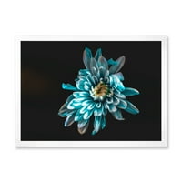 Designart 'Top Pogled na bijeli i plavi cvijet' Tradicionalni uokvireni umjetnički tisak