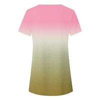 Ženski tunični vrhovi, ženska bluza sakriju trbušne majice kratke rukave ljetne majice majice vrata Elegantni