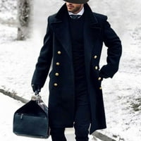 Zimska moda muške čvrste boje tanka dugačka jednostruka vunena kaput na klirensu
