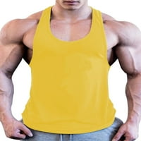 Muške majice bez rukava Bez rukava, ljetne majice za izgradnju tijela, ležerna sportska majica u žutoj boji