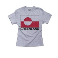 Grenlandska zastava - pamučna Omladinska siva majica za dječake posebnog Vintage izdanja