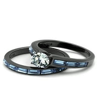 Set njegovih i njezinih zaručničkih prstenova od nehrđajućeg čelika od 316 inča s kubičnim cirkonijem za parove