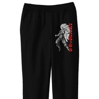 Dragonball Z Monorromatic Color Goku Youth Black Graphic Sweatpants-Veliki