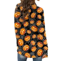 Kardigan za žene odjevene ljetne ženske modne vrhove dugih rukava prekrivaju halloween labav otvoreni prednji