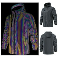 Zimska stilska muški muški ležerni modni reflektivni hip hop fluorescentni noćni sportski patentni zatvarač jakna