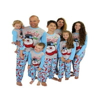 Huakaishijie Family Matching Christmas Pajamas Set, Cartoon Snowman Print Holiday Sleepwear Xmas PJS