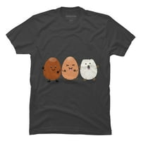 Slatka kavajska jaja sa smiješnom ilustracijom iz crtića, grafička muška majica s ugljenom u sivoj boji-dizajn