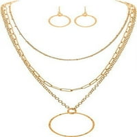 Set ogrlica s privjeskom od zlatnog kruga za kišu