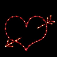 18 osvijetljeno srce za Valentinovo sa siluetom prozora sa strelicom