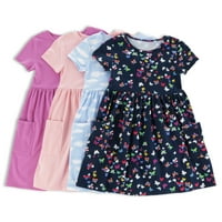 Igračka haljina s kratkim rukavima za djevojčice, 4 pakiranja, veličine 4 I Plus