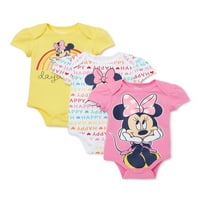 Disney Minnie Mouse Being Girl Graphic Bodysuit, 3-pack