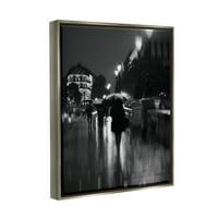 Šetnja kišom urbane zgrade Town & City Photo Fotografija sjajna siva uokvirena umjetnička print zidna umjetnost