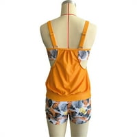 Kupaći kostim Ženski Bikini dvije veličine plus, Vintage print tankini set s remenima na leđima, kupaća odjeća