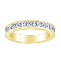 Zaručnički prsten od 0K bijelog prirodnog dijamanta Princess od 14k punog žutog zlata, veličina prstena-5,5