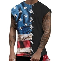 Muške majice s američkom zastavom, Ležerne majice bez rukava s printom, domoljubni cool prsluk za fitness, zvijezde