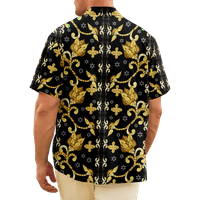 Luksuzna ležerna gumba Fraigo muškog dječaka s kratkim rukavima Havajska košulja casual vrh, -8xl