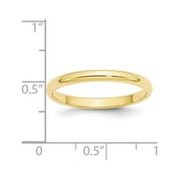 Karatni polukružni prsten od žutog zlata, veličine 13