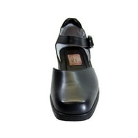 LEDA široka širina širine otvorene cipele s kožnim cipelama crna 8.5