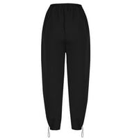 Jyeity odmor vibracije, lijeni stil labave široke nogavice teretne hlače hlače žene teretne hlače crna veličina