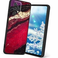 Crveno-marble- Telefon za Samsung Galaxy A 5G za žene darovi za muškarce, mekani silikonski stil šok- Crveni-marble-slučaj
