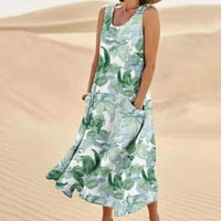 Rasprodaja ženskih ljetnih haljina u A-listi, Ženska ljetna ležerna Haljina Za plažu s okruglim vratom s džepovima