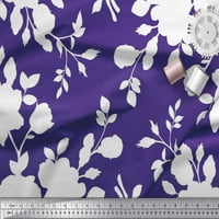 Svilena tkanina od krep-a s lišćem i cvjetnim umjetničkim printom širine dvorišta