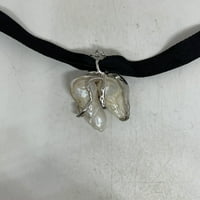 Vintage ogrlica s privjeskom od pravog bijelog safira od srebra i sedefa