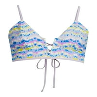 Vremena i TRU ženski i ženski plus size val print bikini vrh