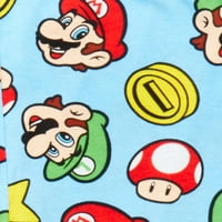 Super Mario Bros. Boys 'Pamučna pidžama, 4-komad, veličine 4-10