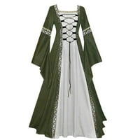 Srednjovjekovne haljine za žene renesansni kostimi Haljina ženska Vintage Plus Size ballroom haljine odijelo zelena