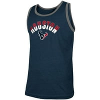 Muška nova era Heathered mornarice Houston Texans Ringer Tri-Blend Tank Top