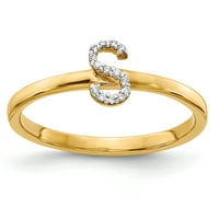 14k žuti zlatni prsten S inicijalom veličine prstena veličine 7