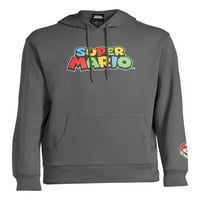 Nintendo muški super mario logotip grafički hoodie, veličine s-3x