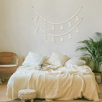 Macrame Tassel Garland - Goodchanceuk Boho tkani tasnica s perlicama košara ukrasni zid visi za spavaću sobu