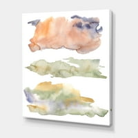 DesignArt 'Sažetak narančasto plave i bež zelene oblake' Moderni platno zidna umjetnička print