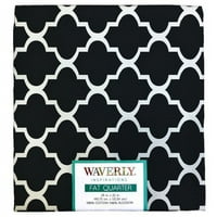 Waverly Inspirations 21 yd pamučno tiskana tkanina za zanatski zanat, crno -bijela