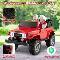 Licencirani dječji automobil s 2 sjedala od 12 V, daljinski upravljač od 2,4 inča-crvena