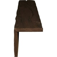 4 W 6 H 14'l dvostrani Riverwood Endurathane Fau Wood Strop Grep, Espresso završetak