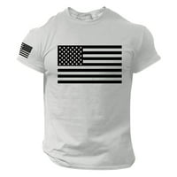 Majice sa zastavom Dana neovisnosti za muškarce, grafičke Ležerne mekane udobne tiskane pamučne majice kratkih