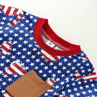 Dječaci mališana 4. srpnja odjeća kratki rukavi Stars Stripes Print majice vrhovi+kratke hlače Set dojenčadi Dan