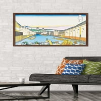 Zidni poster riječna trgovina Katusiki Hokusai, 22,375 34 uokviren