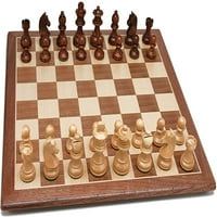 Igramo francuski set šahova Staunton - Ponderirani i Walnut Wood Board u